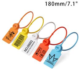 Custom Logo Tag, Disposable Plastic, Personalized Garment Security Seal, Brand Hang Tags Label for Clothes and Shoes, 180mm, 7.1