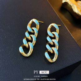 Titanium Steel Chain in Korea, Simple and Elegant, Light Earrings, Fashionable Metal Cold Style Earrings