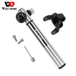 WEST BIKING Portable Bicycle Pump 150PSI Presta/Schrader Road MTB Mountain Bike Pump Cycling Inflator Hand Pump For Bicycle