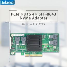 Cards Linkreal 4 Port PCIe x8 SSD NVMe U.2 SSD Adapter CardLRNV93244I