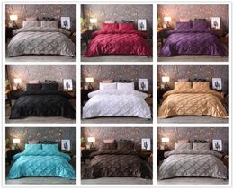 Luxury Black Duvet Cover Pinch Pleat Brief Bedding Set Queen King Size 3pcs Bed Linen set Comforter Cover Set With Pillowcase45 478469139