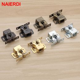 NAIERDI 2-10PCS Door Stop Closer Stoppers Damper Buffer Magnet Cabinet Catches For Wardrobe Hardware Furniture Fittings