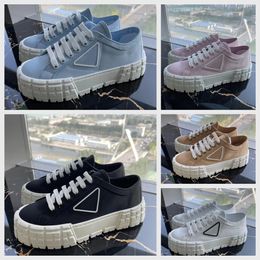 2024 new Designer Sneakers Gabardine Nylon Casual Shoes Brand Wheel Trainers Luxury Canvas Sneaker Fashion Platform Solid Heighten Shoe With Box Eur 34-40