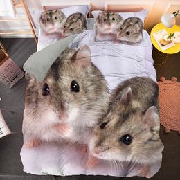 3D Hamster Duvet Cover Set Cute Animal King/Queen Size Comforter Bedding Sets Pillowcase Bedclothes Home Textile Dropshipping