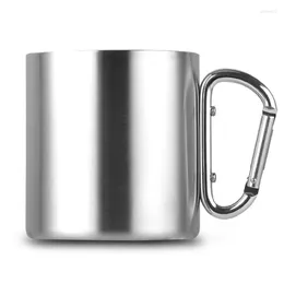 Mugs Retail Stainless Steel Outdoor Travel Mug Portable With Lock Buckle Climbing Cup 450Ml