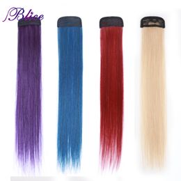 Blice Synthetic Clip-In Hair Pieces Colorful Long Straight Hair Extensions 18Inch Cosplay Party Style Hair Strands