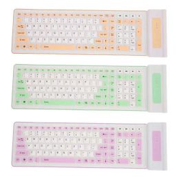 Keyboards Silicone Keyboard 107 Keys 2.4G Wireless USB Foldable Waterproof Dustproof Two Colours Silent Keyboard for PC Laptop