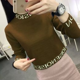 Short sweater women new high waist slim small winter coat knitted inner half high collar bottom shirt autumn and winter 2022