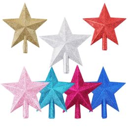 15/20cm Christmas Tree Top Star Merry Christmas Decorations for Home Shiny Gold Powder Five-pointed Star New Year's Ornament