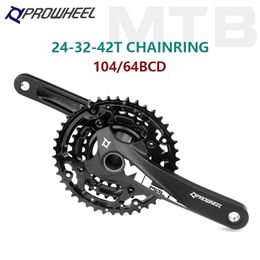 PROWHEEL Mountain Bike Crankset 9S 10S 11S 170MM Crank Arm 24-32-42T Sprocket with Bottom Bracket BB73+ MTB Bicycle Part