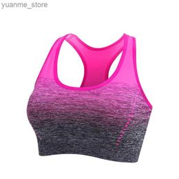 Yoga Outfits Sports bra with high elasticity and breathability top fitness womens mat running yoga gym seamless cut bra gradient sports bra Y240410