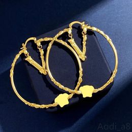 Luxury Gold circle Earring Elegant Women big Hoop Earrings Designer Jewellery Ear studs set Beautiful Valentine's Day gift Jewellery Brand Gold earrings charm Lady