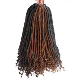 20inch Goddess Faux Locs Crochet Braids Natural Synthetic Hair Extension 18standsPack With Curly Ends8002625