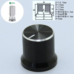 1 pcs 6mm Shaft Hole Aluminium Alloy Potentiometer Knob Black