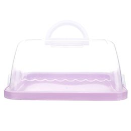 Portable Plastic Square Cake Box Cupcake Dessert Container Case Handheld Carrier