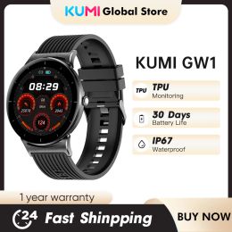 Watches KUMI GW1 Smart Watch Men Sport Fitness Thermometer Blood Pressure Monitor IP67 Waterproof Smartwatch for ios Android Phone