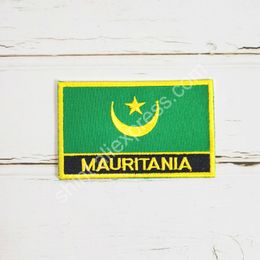 Mauritania National Flag Embroidery Patches Badge Shield And Square Shape Pin One Set On The Cloth Armband Backpack Decoration