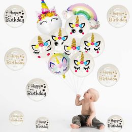 Unicorn Pastel Balloons Garland Arch Kit Disposable Tableware Set Decor Baby Shower Girls Kids Unicorn Birthday Party Supplies