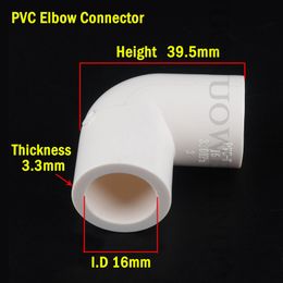 2~20pcs White PVC Pipe Fittings Internal Dia 16mm PVC Straight Elbow Tee Connector Plastic Joint DIY Wardrobe Tent Fittings