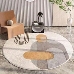 Carpets Modern Simple Round Sofa Carpet Non-slip Crystal Velvet Tea Table Living Room Decoration Insulation Household