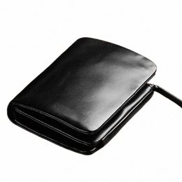 new Men's Wallet RFID Anti Theft Short Zipper Three Fold Busin Card Holder Mey Bag Purse Genuine Leather Wallet Male I7SI#