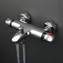 KEMAIDI Thermostatic Bathroom Shower Faucet Wall Mounted Bathtub Hot Cold Water Mixer Constant Temperature Mixing for Bath