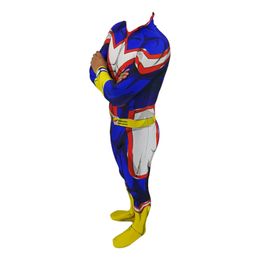 Kids Men JP Amine All Might Cosplay Costumes Spandex Zentai Bodysuits Jumpsuits My Hero Halloween Costumes