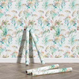 Wallpapers Waterproof Blue Flower Self Adhesive Durable PVC Wallpaper Peel And Stick Removable For Living Room Luxury