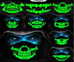 1Pcs Cotton Dustproof PM25 Anime Cartoon Black Mask Mouth Woman Men Night Glow In Dark Skull Mouth Masks Half Muffle Face Mask4797876
