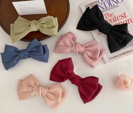 Pearl satin Bows girls hair Barrettes kids double layers Bows princess hair clips lady style children party hair accessory A38428796650