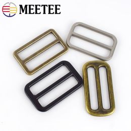 Meetee 2/6/10sets ID38mm Webbing Straps Metal Slider Tri-Glide Adjustment Buckle Activity Square Hook DIY Bag Hardware Accessory