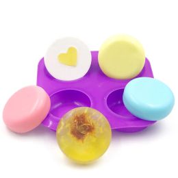 4 Cavity Round Circles Silicone Soap Moulds Cake Decorating Tools Chocolate Fondant Muffin Baking Soap Moulds Heat Resistant