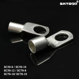 5pcs SC Type Wire Nose Terminal SC50 SC70 Bare Copper Battery Block Lugs Hole ID 8mm 10mm 12mm Crimp DTGA Cable End Connector