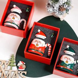 Mugs Christmas Santa Creative Cartoon Claus Mark Cup Ceramic Gift Hand-painted Water For Family Friends