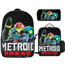 Backpack Dread Maetrod Game Gamer Art Classic T Lasting Cosy Knapsack 3 In 1 Set 17 Inch Lunch Bag Pen Schools