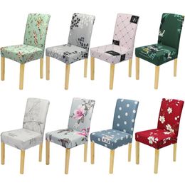 Meijuner Chair Cover Elastic Print Chair Case Polyester Slipcovers Anti-foul Removable Seat Case for Hotel Dining Room Banquets