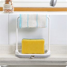 Kitchen Utensil Towel Rack Bar Hanging Holder Rail Organiser Storage Rack Kitchen Gadgets Sponge Shelf Kitchen Organiser Drain