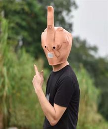 Middle Finger Halloween Full Head Mask Latex Scary Costume Party Cosplay Horror Funny Props Accessories 2206112659938