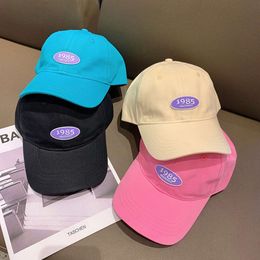 Children Korean Version Baseball Versatile 1985 Label Duck Tongue Hat Female Instagram Show Face Small Summer Sunscreen Male