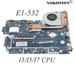 Motherboard V5WE2 LA9532P MAIN BOARD For ACER aspire E1532 E1532P E1572G TMP255M Laptop Motherboard With I3/I5/I7 CPU+Heatsink DDR3L