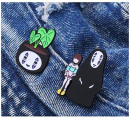 Cartoon Japanese anime characters Film and TV brooch Faceless man childhood alloy badge cartoon accessories
