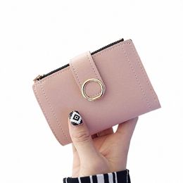 new Short Women Wallets Fi Simple Cute Small Female Wallets PU Leather Card Holder Women's Purse 071N#