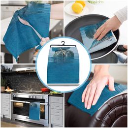 Boat Canoe Parked On The Sea Reef Microfiber Cleaning Cloths Hand Towels Dishcloth Utensils For Kitchen House Things Wipe Towel