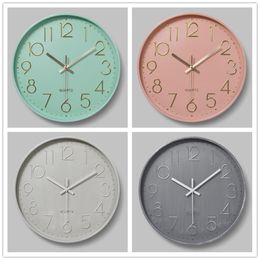 12 inch Mint Green Nordic Wall Clock Minimalist Thick Border 3D Clocks Reloj de pared Home Decor Decorations for Youth Room