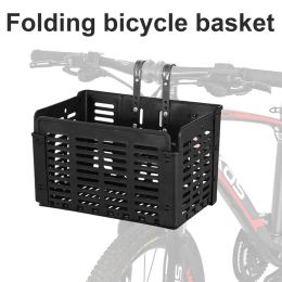Detachable Bike Basket Large Space Black Bicycle Handlebar Foldable Cycling Carryings Pouch Outdoor Reinforced Basic Optional