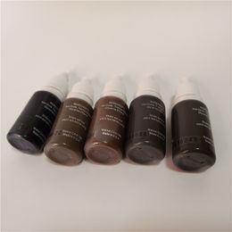 7 Pcs Micropigment Tattoo Ink for Semi Permanent Makeup 15ml/Bottle 3d Eyebrow Lips Red Brown Color Kit
