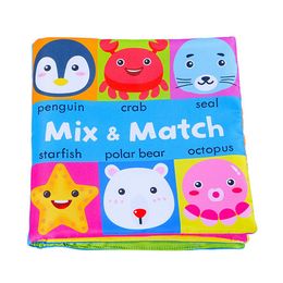 Eco-friendly Lovely Baby Toy Soft Fabric Book Washable Cloth Book Multifunctional for Preschool