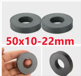 5PCS/LOT Ring Ferrite Magnet 50x10 mm Hole 22mm Permanent Magnet 50mm x 10mm Black Round Speaker Ceramic Magnet 50*10 50-22x10