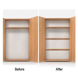 4Pcs Self Adhesive Shelf Bracket Shelves Divider Board Angle Brace for Closet Cabinet Wardrobe Floating Shelves Support Holder