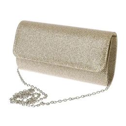 Evening Bags Shiny Chain Bag For Women Bridal Clutch Party Wedding Shoulder Ladies Wallet Brand Party Chain Shoulder Metal Purses